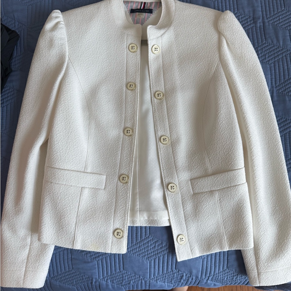 Tommy Hilfiger White Textured Blazer